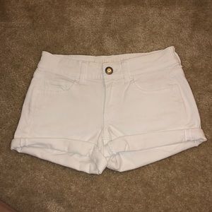 White jean shorts
